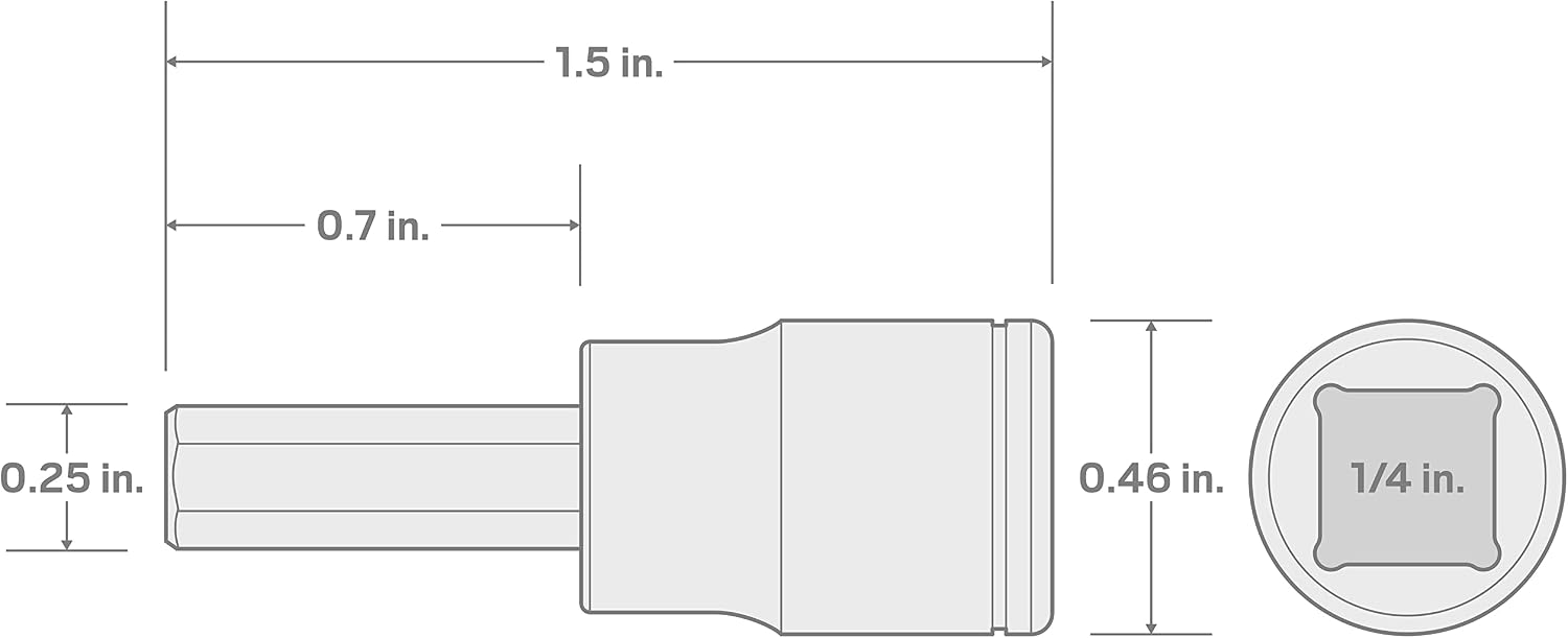 TEKTON 1/4 Inch Drive x 3/32 Inch Hex Bit Socket | SHB022X3
