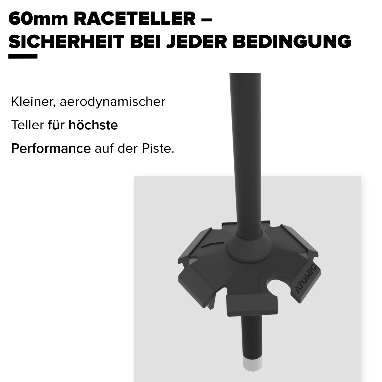 Atomic REDSTER X Skistöcke I Ski-Stöcke mit ergonomischem Griff & 60 mm Pistenteller I Robuste Ski-Poles aus hochwertigem Aluminium I Skistock mit Verstellbarer Schlaufe