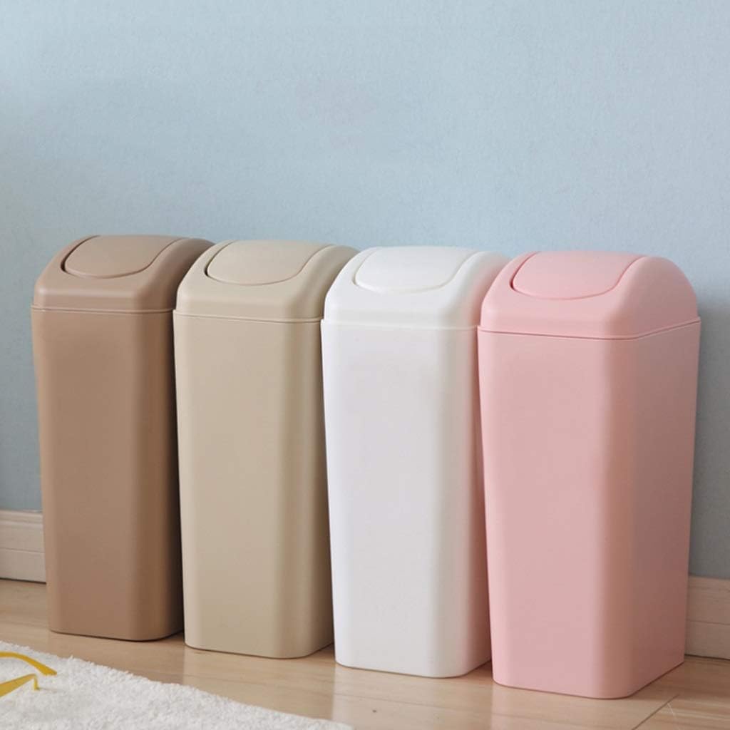 Garbage Can Trash Can Bedroom Bathroom Household Living Room Kitchen Clamshell Toilet Classification Waste Paper Basket with Lid Desktop Trash Can (Color : 12L/4.7 gallons-Blue) (8l/3.1 Gallon)