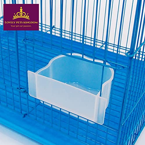Image of Lovely PET'S KINDOM-15 Bird cage for Budgies,Finches,Love Birds,Cocktails,Conures,Cuttlefish Bone Holder,with Cuttlefish Bone, 2 Cups, 1 Perch Stick L : 15 inch, B : 11 inch, H:12 inch
