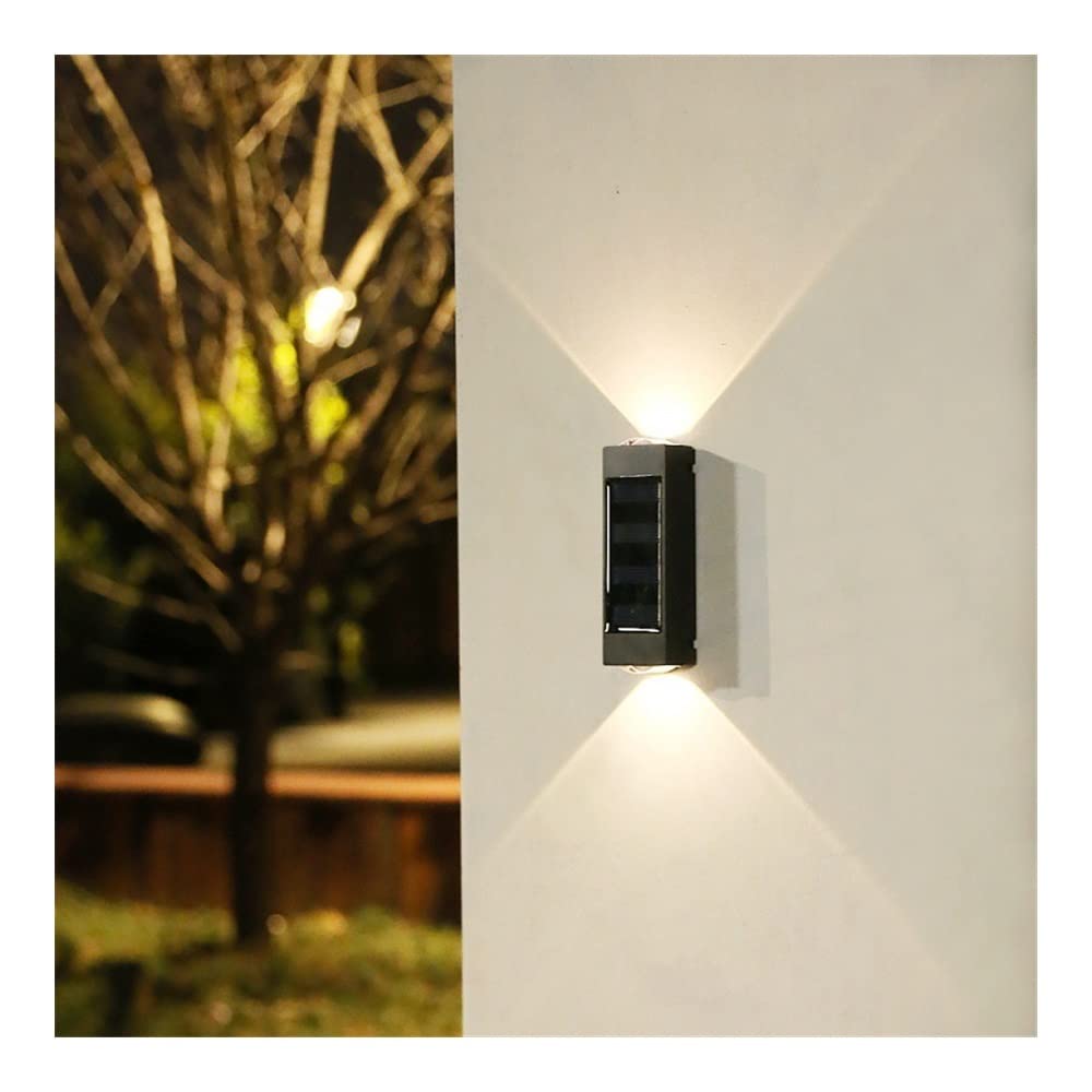 Lámparas de pared para exteriores retro Paquete de 1/4 luces solares for vallas al aire libre IP65 impermeable LED luces de pared solares aplique de pared exterior porche lámpara de pared for patio tr