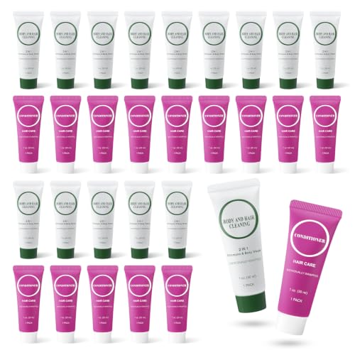 Travel Size Mini 2-in-1 Shampoo &amp; Body Wash and Conditioner Bulk, 60 Pack