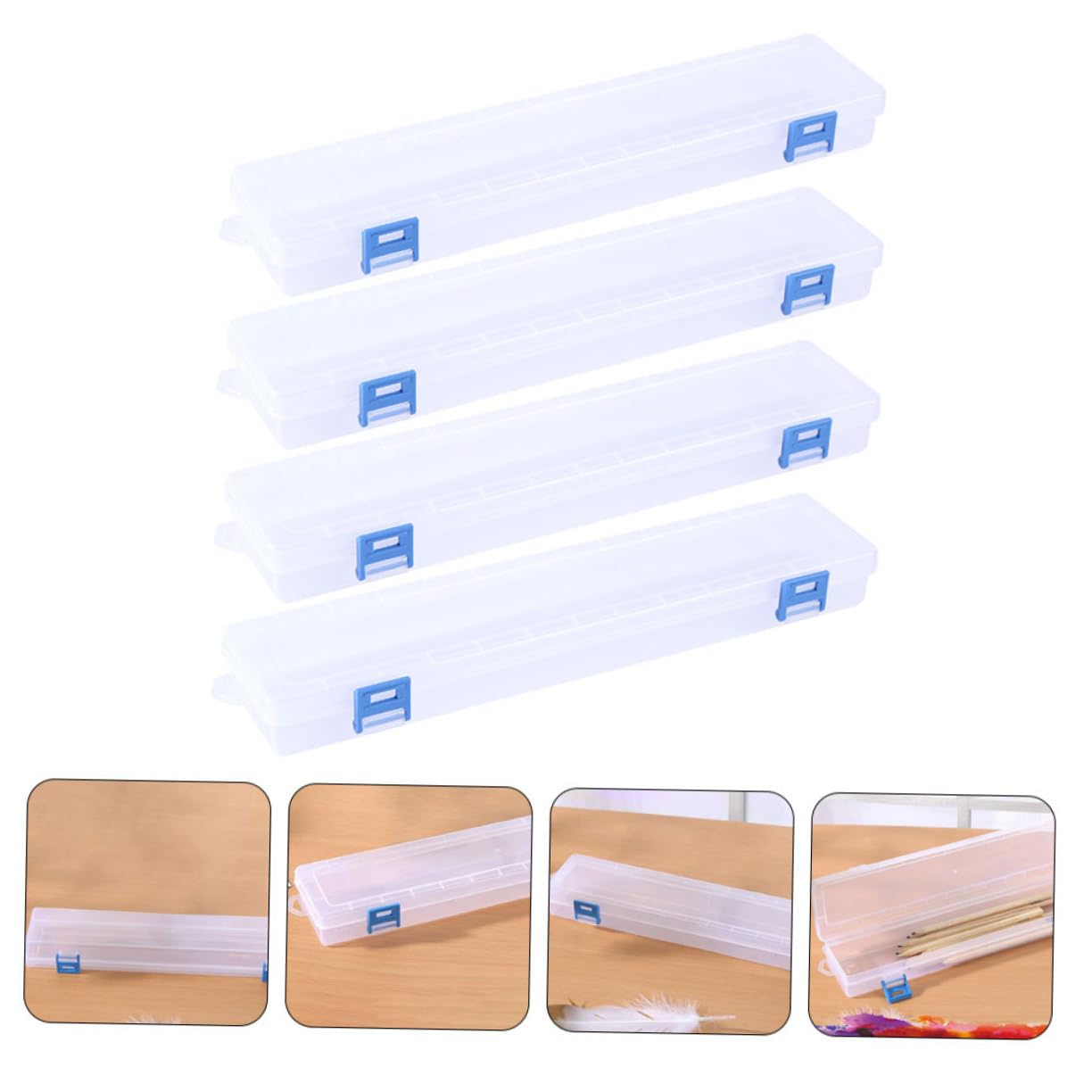 DOITOOL 4 Set Scatole Trasparenti Per Pittura Organizer Manuale Per Strumenti Portatile E Pratico Per Scuola E Casa 4 Pezzi*4