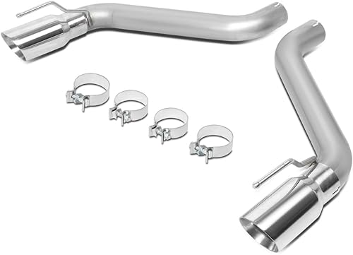 DNA Motoring CBE-MU-CC16-62L Kit de escape trasero de gato con doble punta de acero inoxidable de 4 pulgadas de diámetro exterior