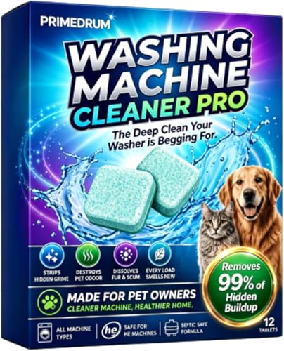 PrimeDrum Washing Machine Cleaner Pro Prime Drum Washing Machine Cleaner Deep Clean Tablets for All Washing Machines for Deep Cleaning (1BOX)