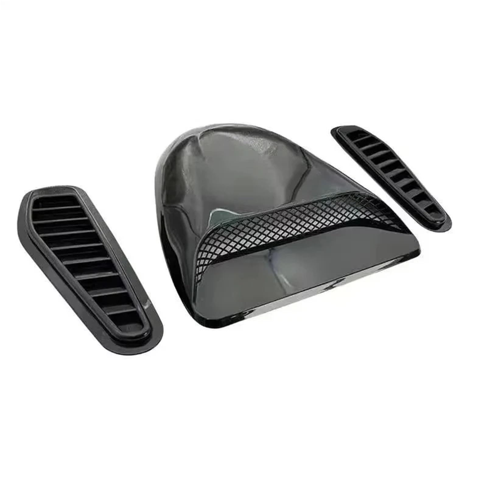 Ozdobna osłona maski samochodu, uniwersalna Kratka wlotu powietrza | Naklejka na nawiew maski silnika z automatyczną regulacją przepływu powietrza(3pcs carbon fiber)