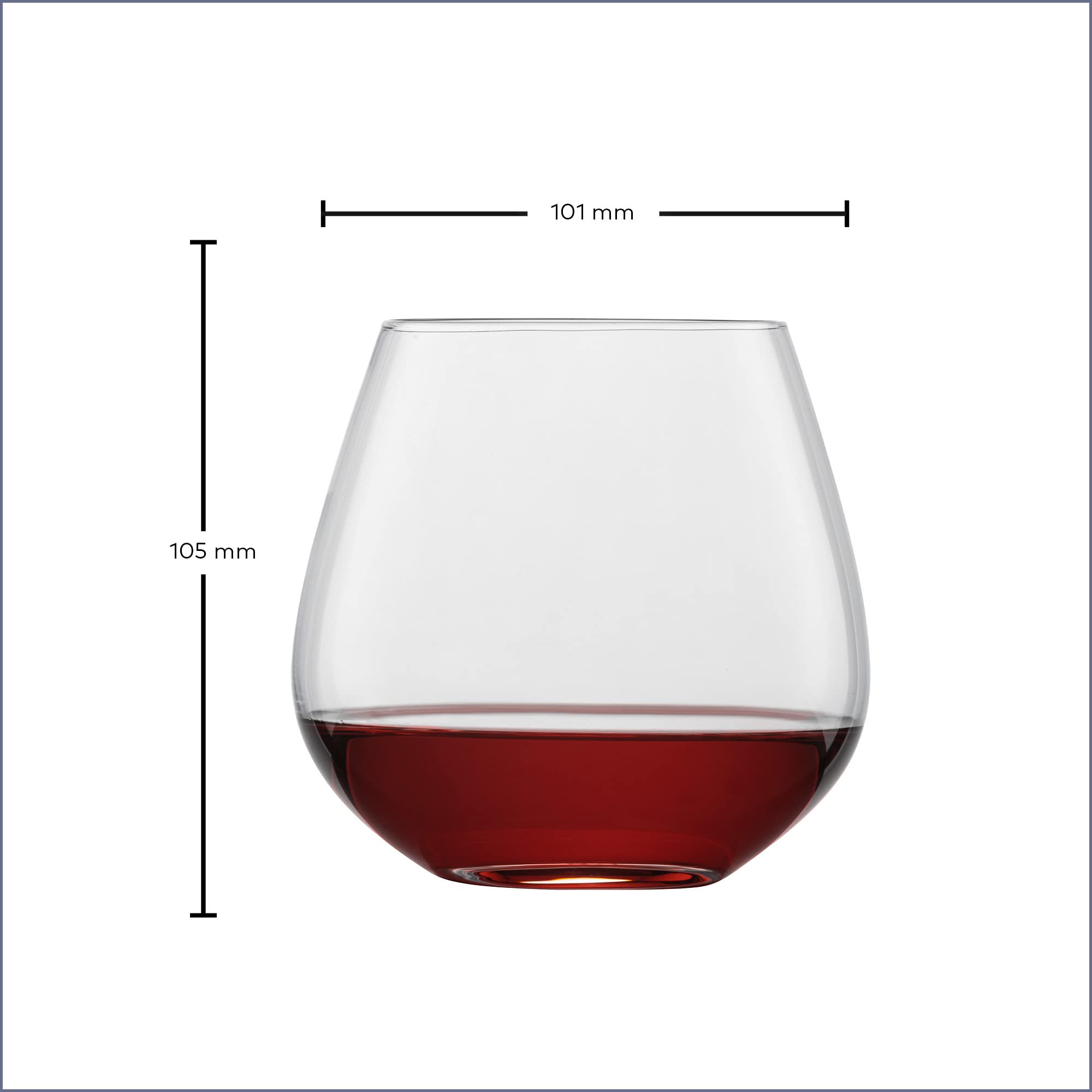 SCHOTT ZWIESEL Weinbecher Viña (6er-Set), Tumbler ohne Stiel für diverse Arten von Wein, spülmaschinenfeste Tritan-Kristallgläser, Made in Germany (Art.-Nr. 114672)