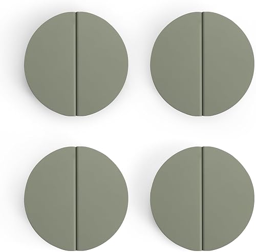 Tiradores de cajón verdes de 2-12 pulgadas, 8 piezas (media luna de latón cepillado medio redondo, manijas de media luna, pomos semicírculos con