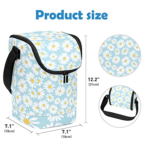Lonchera azul floral Daisy infantil y bolsa bento escolar reutilizable para niños 4