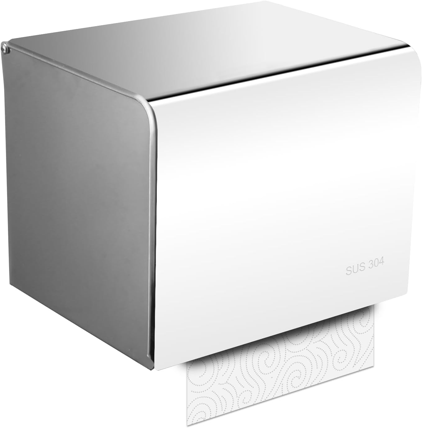 Wall Mounted Toilet Tissue Box Self Adhesive Toilet Roll Holder SUS304 Stainless