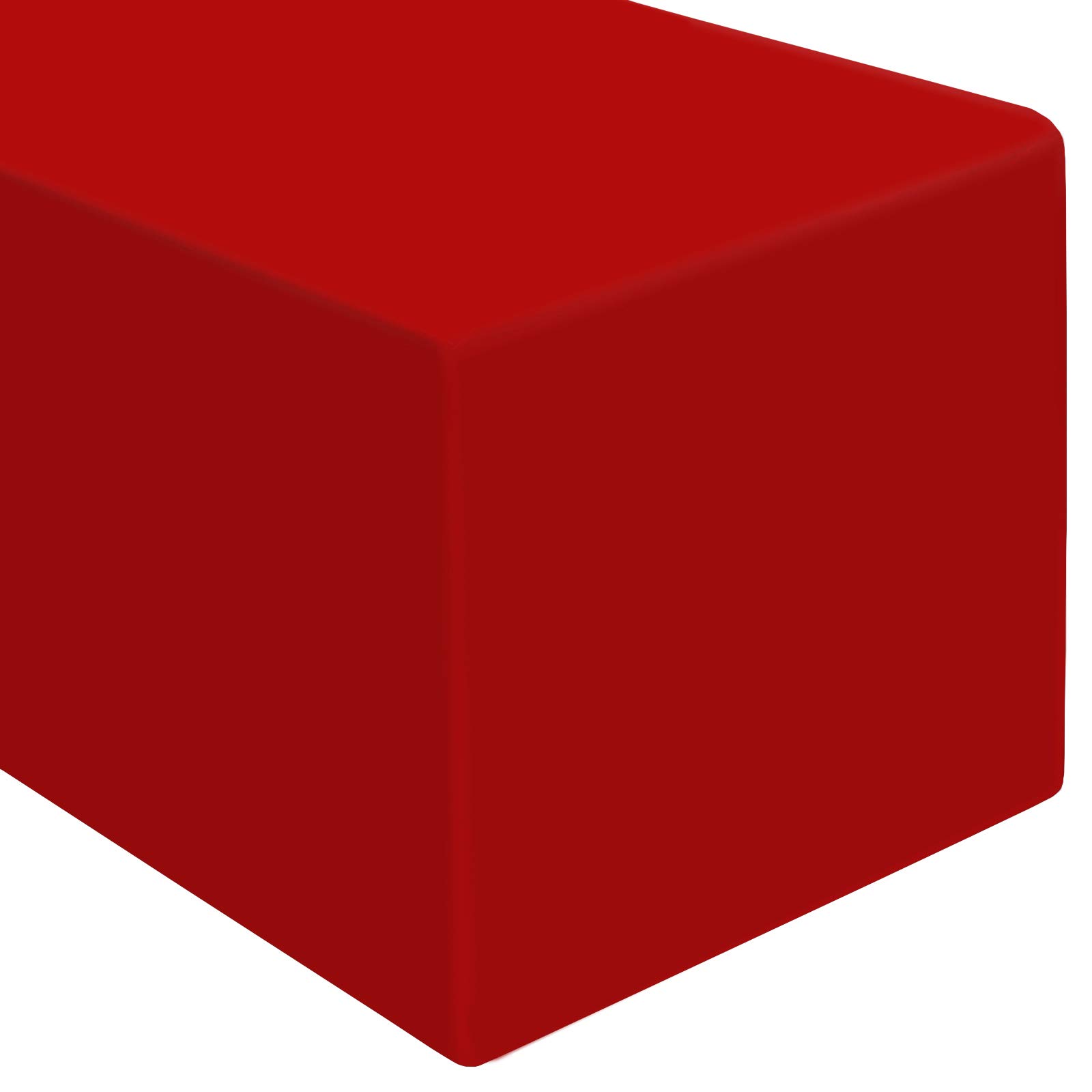 Lann's Linens - 6' Premium Fitted Tablecloth for 72" x 30" Rectangular Table - Wedding/Banquet/Trade Show - Polyester Cloth Fabric Cover - Red