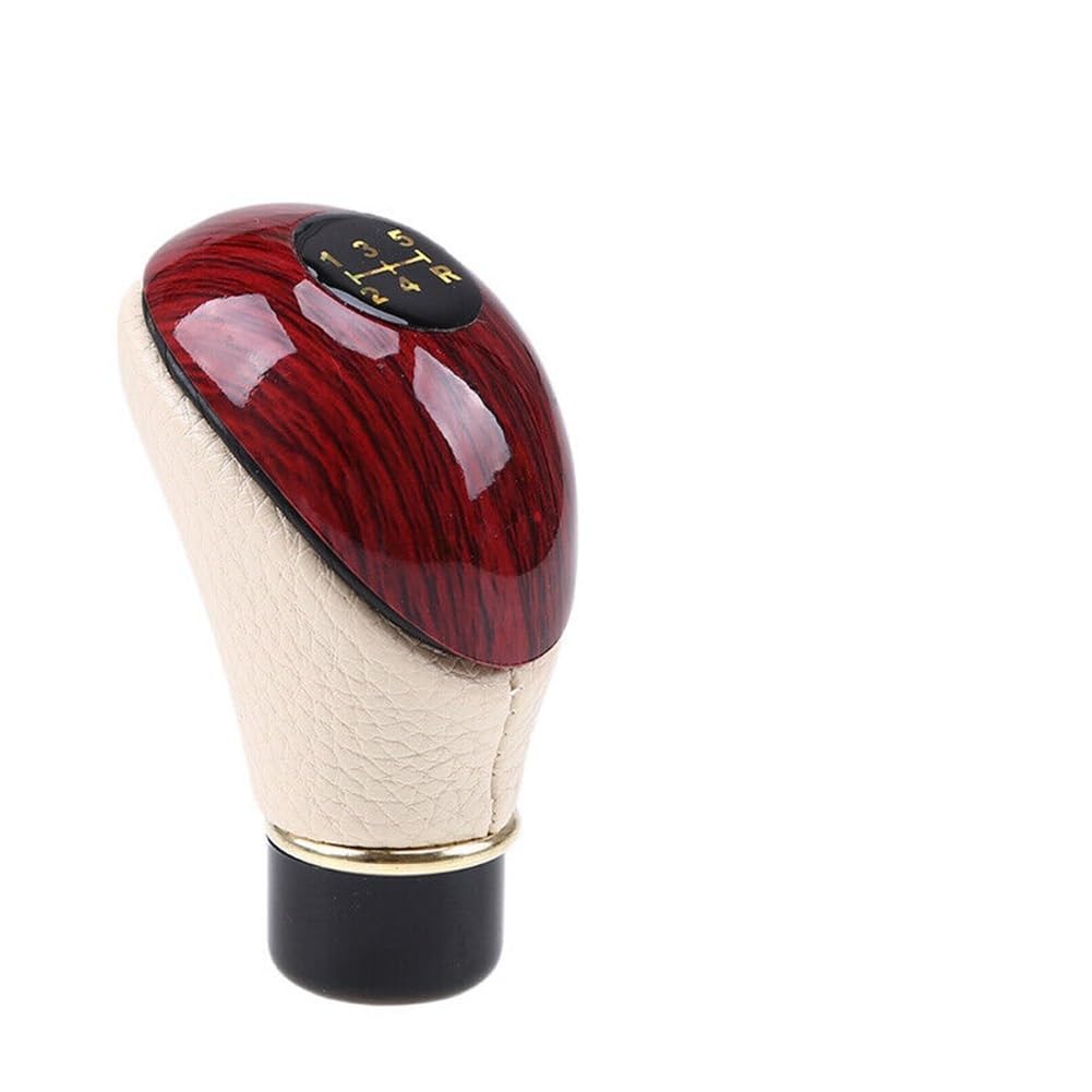 Qkkmuo Beige Shift Knobs Car 5 Speed Gear Head Car Shifter Lever Stick- Shift Knob Part Replacement Vehicle Handle Manual Manual Car Gear Stick Knob(Beige)