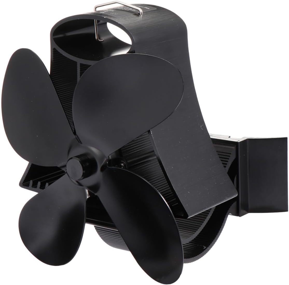 Thermal Power Fireplace Stove Fan with 4-blade Heat-powered Design, Black High-temperature Magnet Eco-friendly Fan for Wood Burning Stoves and Fireplaces