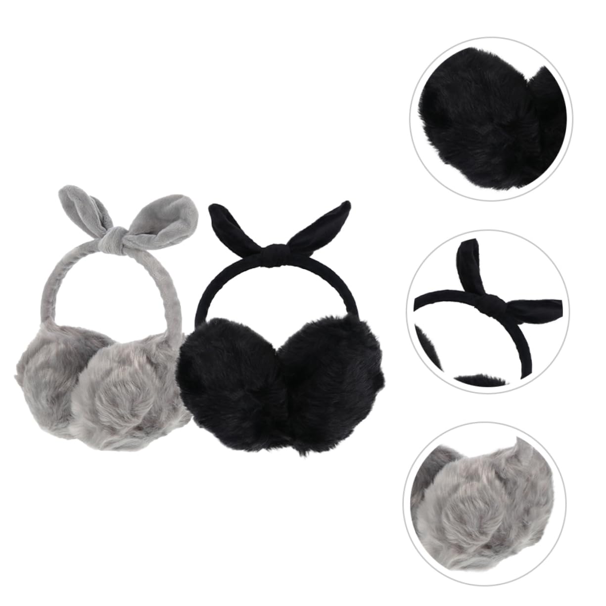 Ipetboom 2pcs Plush Earmuffs Warm Ear Cover for Winter Sports Windproof Ear Protector Adjustable Headband
