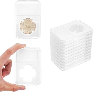UNICRAFTALE 10 Pcs GPPS Coin Slab Storage Box Coin Slabs Display Holder White Rectangle Clear Case for Slab Coins Collection Display Organizer Gift Ready Inner Diameter 30mm 3.35x0.31x2.32 Inch