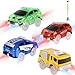 Tracks Cars Replacement only, Toy Cars for Magic Tracks Glow in The Dark, Racing Car Tracks Accessories with 5 Flashing LED Lights, Compatible with Most Car Tracks for Kids Boys and Girls(4pack)
