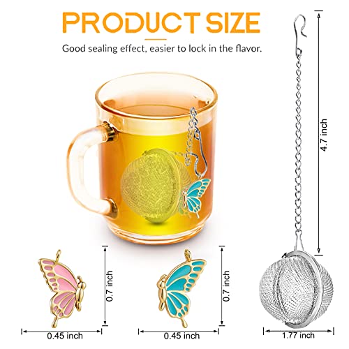 Nstaygate 2Pcs Tea Steeper For Loose Tea,Tea Infuser Tea Balls For Loose Tea With Charm Handmade Cute Butterfly Bff Pendant Loose Leaf Tea Steeper Tea Strainer For Girls Women Best Friend Gift #TOP1