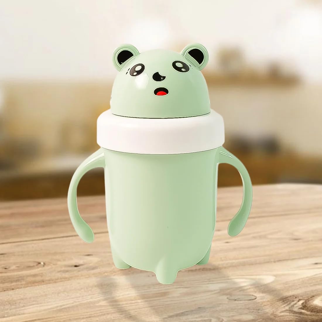 Apex Sipper Baby Cup Training Cup with Handles, Cute Bear Design, Green-image-37