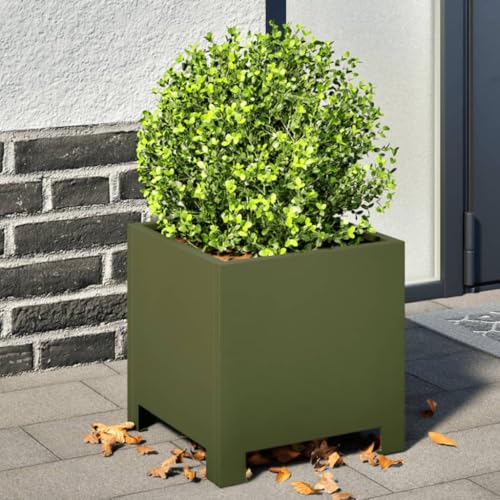 QZZCED Gartentopf aus Stahl, ohne Ablauflöcher, robuster Übertopf für Pflanzen, Blumen, Kräuter und Gemüse, Dekoration für Balkon, Hof oder Terrasse, Schutz