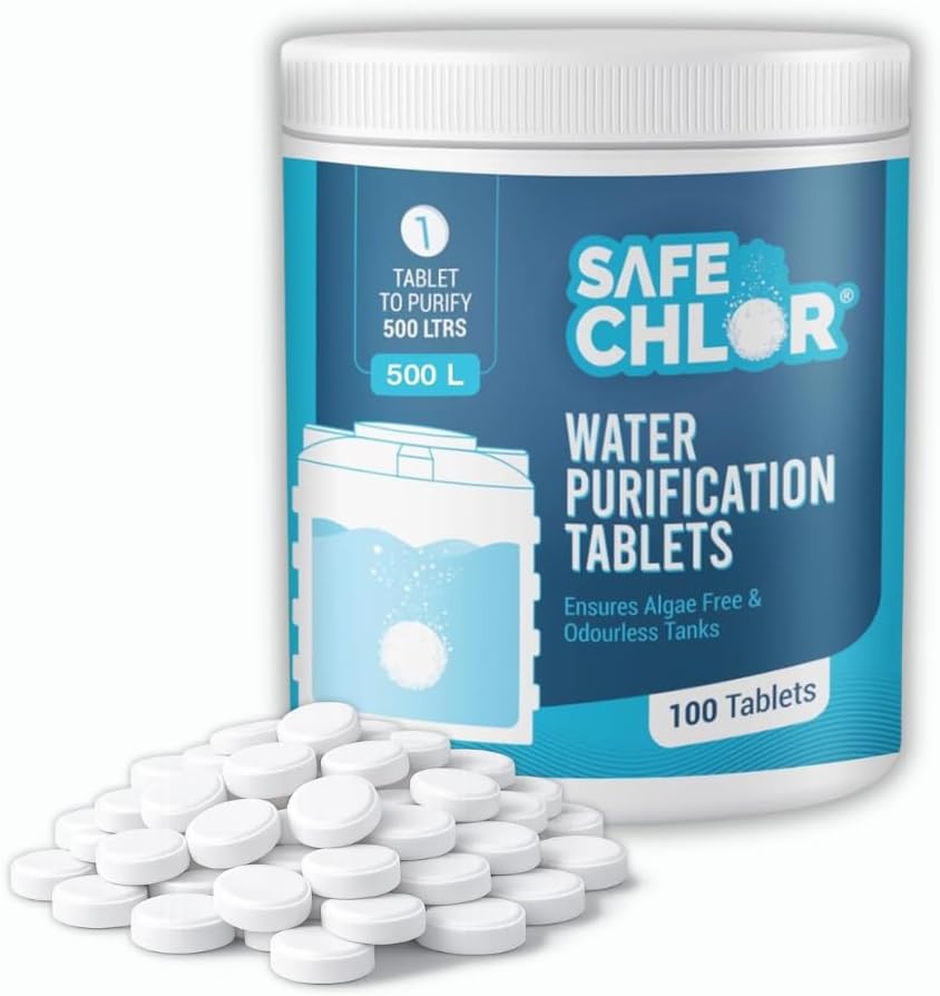 500 L | Chlorine Tablets for Water Tanks of 500 Ltrs | Overhead & Underground Tanks | Water Purification Tablets | 1 Tablet to Treat 500 liters | Pack of 100 Tablets for 50000 Ltrs