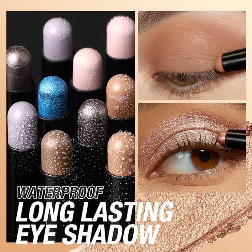 XINYUNXIN 8PCS Eyeshadow Stick Soft Creamy Matte Shimmer Eye Shadow Pencil Crayon Highlighting Pigmented Shiny Eyeshadow Pencil Waterproof Classy Shimmer Eye Shadow Sticks Set (C) - Image 4