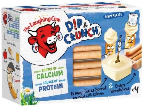 Laughing Cow Dip & Crunch Crispy Breadsticks With Delicious Spreadable Processed Cheese Fun Pack Rich In Calcium 4 Tube X 35gm
