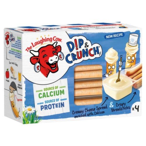 Laughing Cow Dip & Crunch Crispy Breadsticks With Delicious Spreadable Processed Cheese Fun Pack Rich In Calcium 4 Tube X 35gm