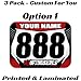 MxNumbers Custom MX ATV Number Plate Decals with Name, Set of 3 Rectangle Graphics, Size and Color Options