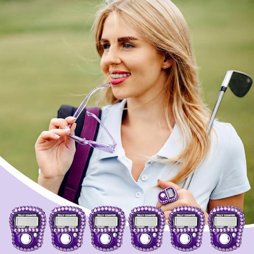 Image of Simgoing Electronic Finger Clicker Counter, Rhinestones Tally Tasbeeh Counter Gifts for Prayer Islamic Golf Counting Goods Lap Knitting Bling Accessories