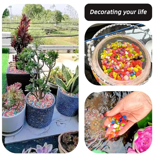 Image of Black Pebbles for Crafts, 0.9 Pound Natural Polished Aquarium Gravel, Decorative Pebbles for Indoor Plants, Turtle Tank, Vase, Succulents Cactus, Garden Landscaping
