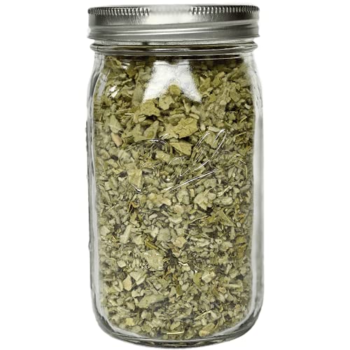 Organic Herbal Smoking Blend in a Mason Jar (Better Seal) by Herbal Spirits | Handcrafted, Used with Herbal Cigarettes, Pipes, and Tea (Misty Mint, 32oz Jar)