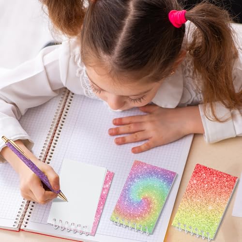 Image of Glenmal 24 Pcs Mini Notepads for Kids Party Favors Mini Tie Dye Note Pads Glitter Colorful Little Pocket Notepads for Girls Gift Classroom Rewards 20 Pages Each (Gradient Color)