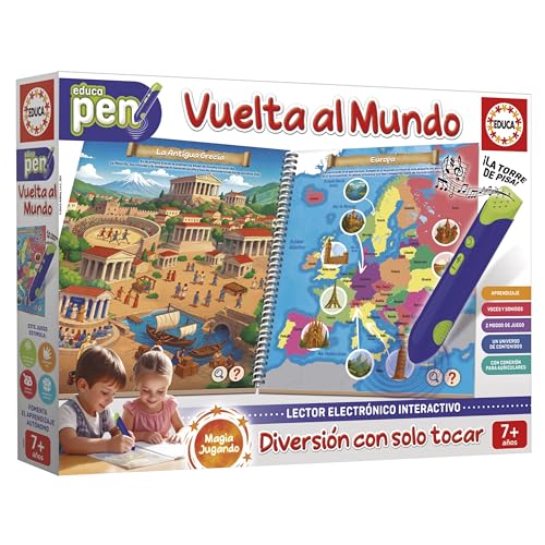 Miniatura 3 de Educa - Educapen Una Vuelta por el Mundo | Juego Educativo para niños +7 años | Cuaderno con Preguntas y Lector electrónico | Niños 7 8 9 años (20323)