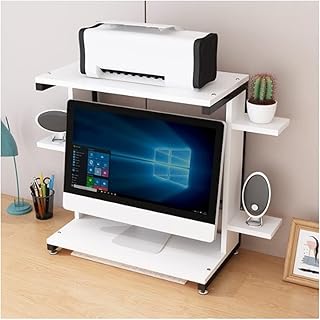 Stojak monitora Stojak Drukarka RISER z 2 Tiers Półki Przechowywanie Standtable Półka Urząd Strona główna Desktop Drukarka Stojak na PC Skaner Fax (Color : Natural)