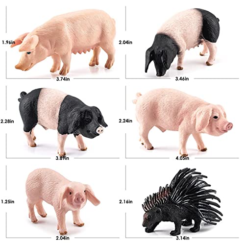 Realistische Bauernhof Schwein Tiere Modell Figur Spielzeug Set, Scheunen Bauernhof Schwein Figuren Sammlung Spielset… – Bild 3