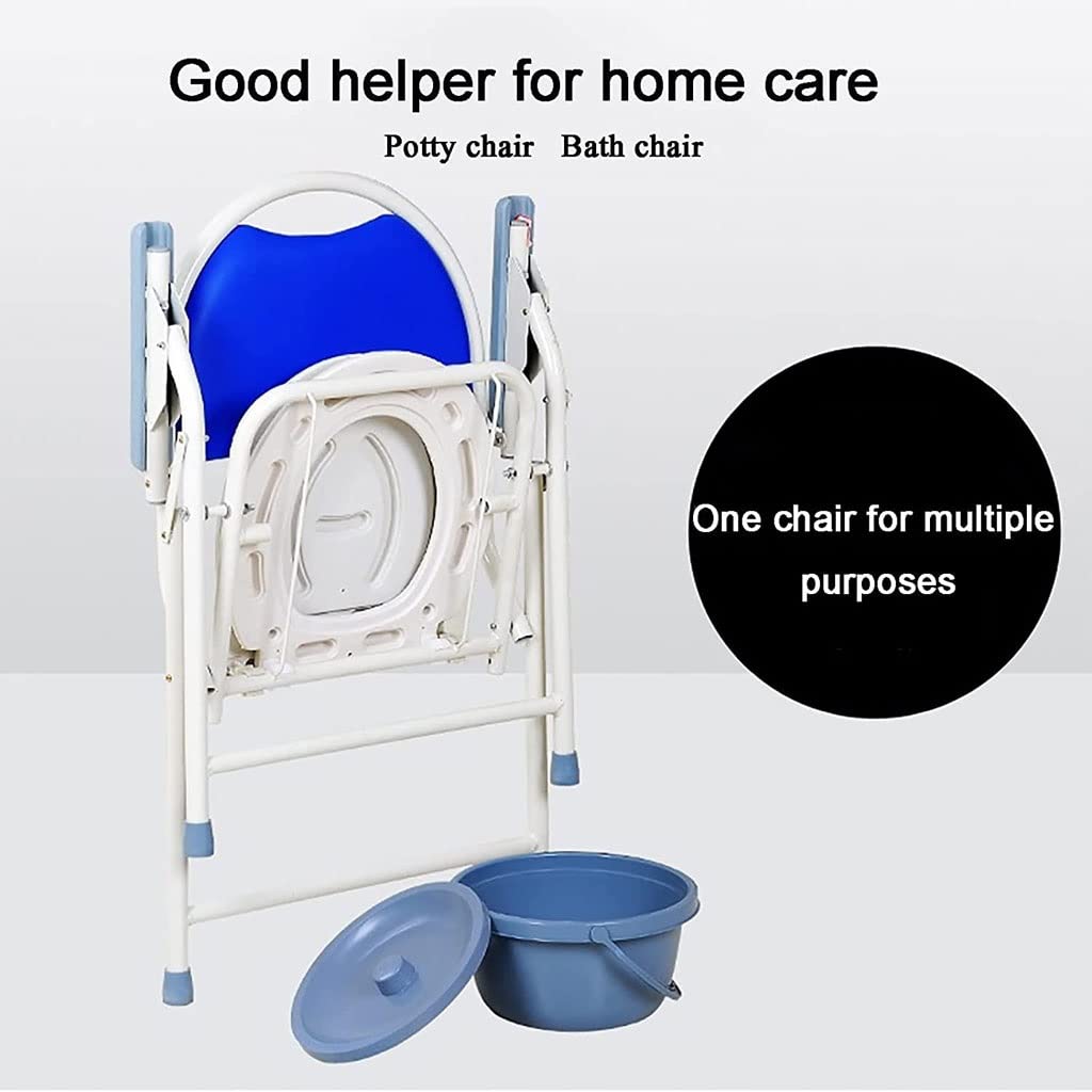 Silla de ducha plegable para mesita de noche, silla de inodoro pesada con respaldo, reposabrazos y extraíble, fácil limpieza, silla de ducha para ancianos discapacitados, silla alternativa de