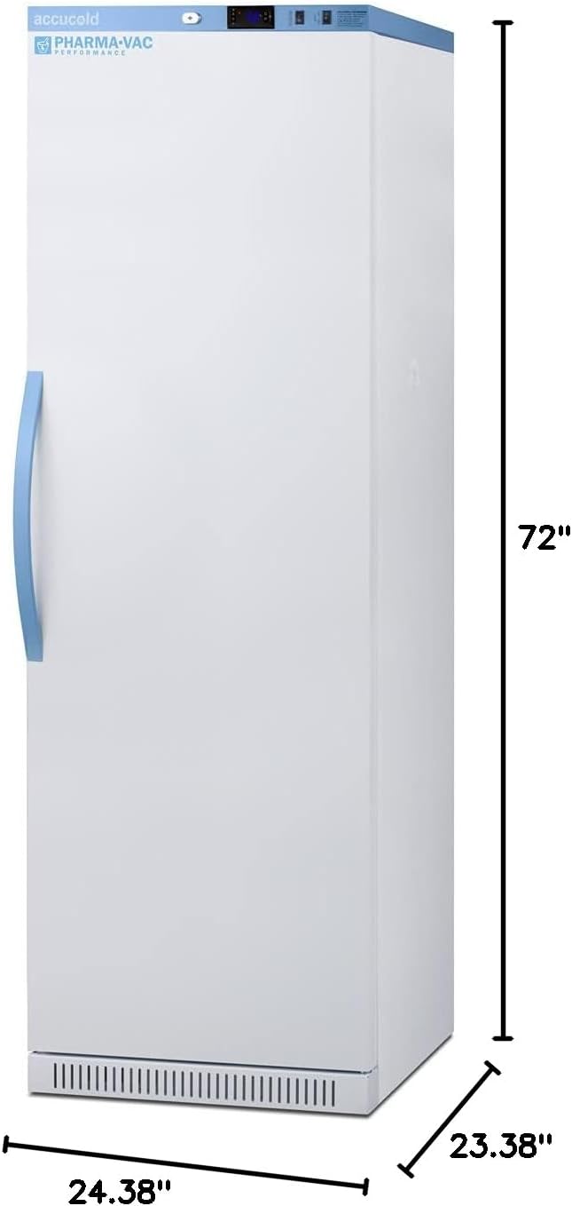 Summit Appliance ARS15PVDR Pharma-Vac 15 Cu.Ft. Upright Vaccine All-Refrigerator with Six Removable Ventilated Drawers, Silver-Ion Handle and Hospital Grade Cord with 'Green Dot' Plug