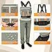 DikaSun Stockingfoot Fishing Waders for Men Women, Waterproof Chest Waders for Fly Fishing, Breathable Lightweight Stocking Foot Waders for Hunting, Plus Size