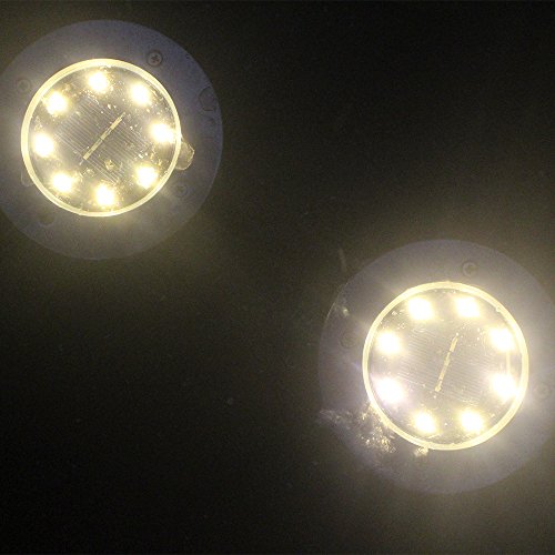 Solar Ground Lights 8 LED Solar Power Buried Light Ground Lamp Outdoor Garden Decking for Lawn Patio Pathway Yard Deck Walkway Flood Light