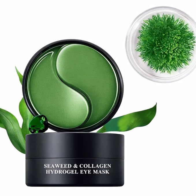 Under Eye Patches - 60 Pcs Seaweed Essence Anti Wrinkle Eye Serum Patch Eyes Mask for Puffy Eye & Dark Circles Treatments, Reduce Under Eye Bags and Smooth Wrinkles, Skin Care Pads (GREEN)-image-35