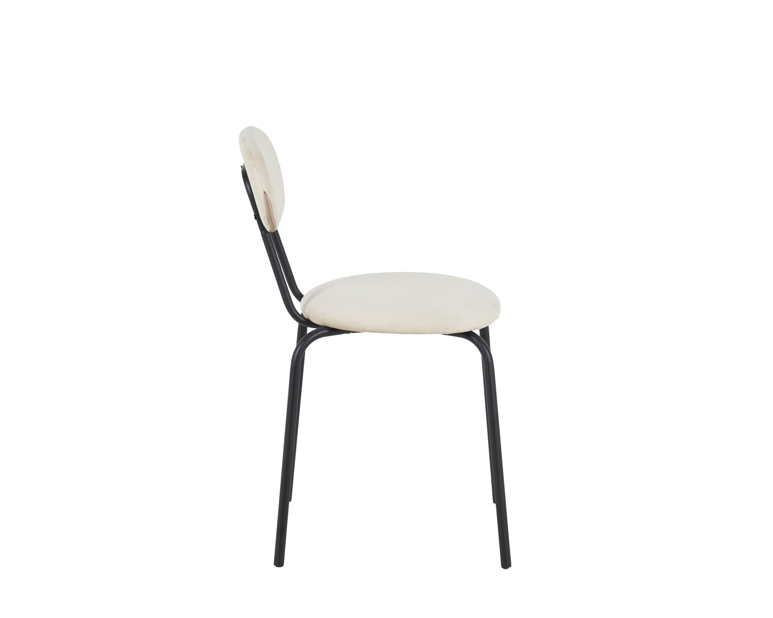 Lot de 4 Chaises Salle à Manger Velours Beige - Chaises Salle Manger Empilables & Chaise Métal - Idéal Fauteuil Salon, Chaise Coiffeuse
