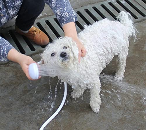 Pet Monastry® Portable Sink Hose Faucet Sprayer, Pet Faucet Sprayer, Shampoo Sprayer, Suitable for Washing Hair, Washing Pets and Cleaning Tub – White (Size - 39 Inch)