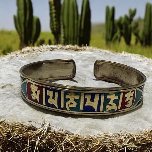 Tibetan Buddhist 7 chakra copper bracelet | Cuff Bracelet Bangle | Spiritual Jewellery Mantra | Handmade in Nepal - Ideal for Gift3