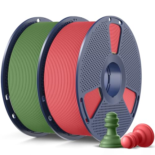 Image of SUNLU High Speed Matte PLA 3D Printer Filament, Olive Green+Cherry Red | Up to 600mm /s Fast, Smooth PLA Matte Filament, Fits Most FDM 3D Printers, 1KG Reusable Spool, 2Packs