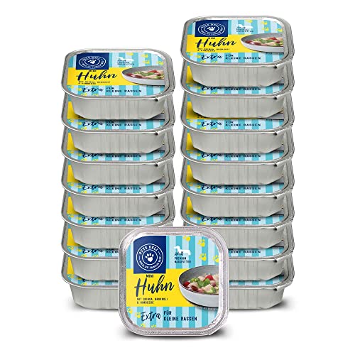 Pets Deli Mini Hunde Nassfutter Huhn, Quinoa, Brokkoli, für kleine, wählerische Rassen, leicht verdaulich, getreidefrei, ohne Zucker, 16x100 g, Premium Qualität