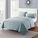 VCNY Home Blue Quilt for Queen Bed – 3-Piece Bedspread Coverlet and Shams, Soft Bedding Comforter Alternative for All Seasons (Nina, Full/Queen)