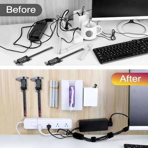 Image of Hook and Loop Strips with Adhesive 1x5IN 20Pairs /40Strips, Black Strong Sticky Back Fastener, Heavy Duty Double-Sided Adhesive Hanging Strips for Home Office School