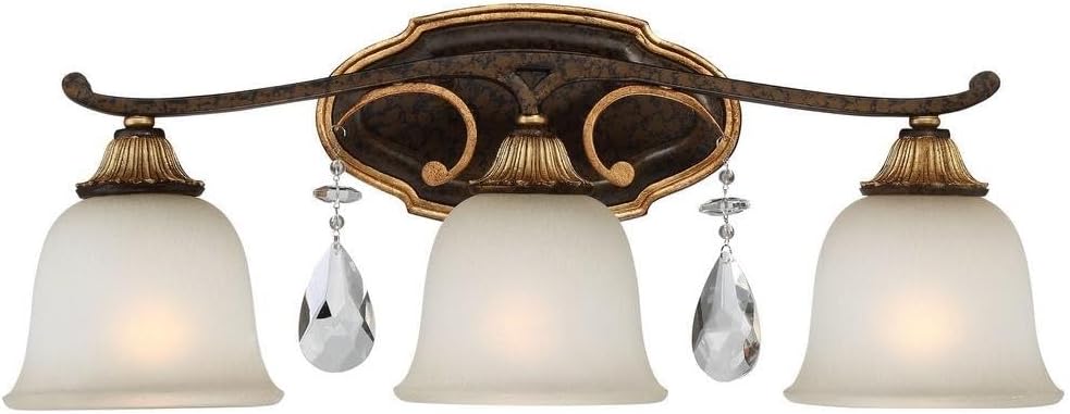 Metropolitan N1463-652 Chateau Nobles Vanity, 3-Light 300 Total Watts, Raven Bronze