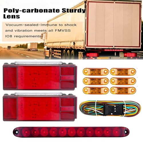 Image of LIMICAR LED Trailer Light Kit with 11-LED Light Bar and 6 Marker Lights