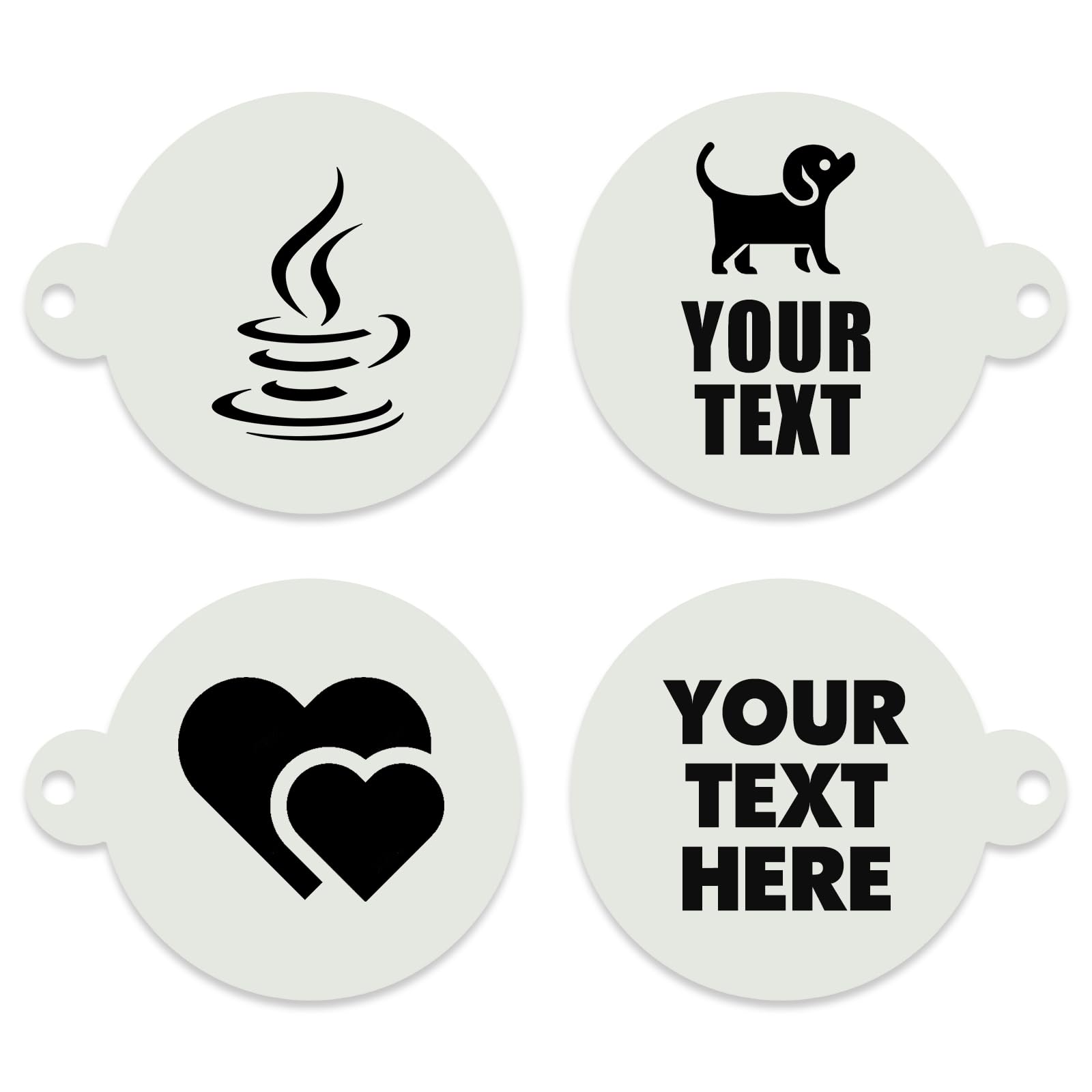Personalised Custom Coffee Stencils,Customisable with Any Name/Logo/Text Latte Cappuccino Mocha Cake Decorating Tools,Gifts for Coffee Lovers 10PC (10cm/3.93in)